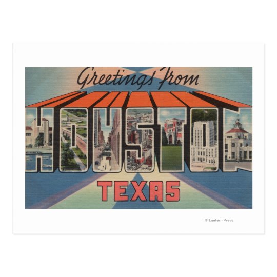 Houston, Texas Large Letter Scenes Postcard