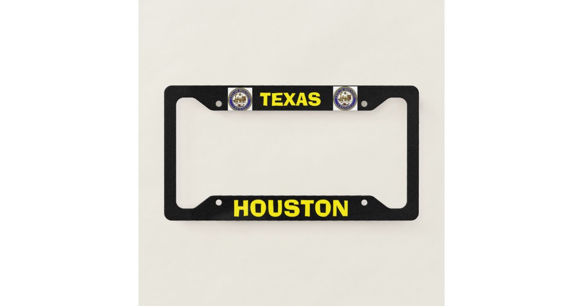 Houston Texas License Plate Frame Zazzle