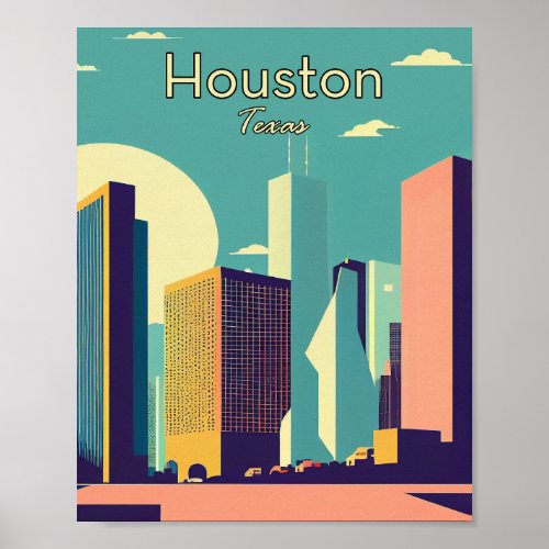 Houston Texas Minimalist Vintage Poster Art