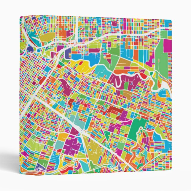 Houston, Texas | Neon Map Binder (Front/Spine)