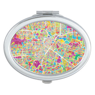 Houston, Texas Neon Map Compact Mirror