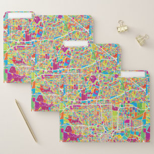Houston, Texas   Neon Map File Folder