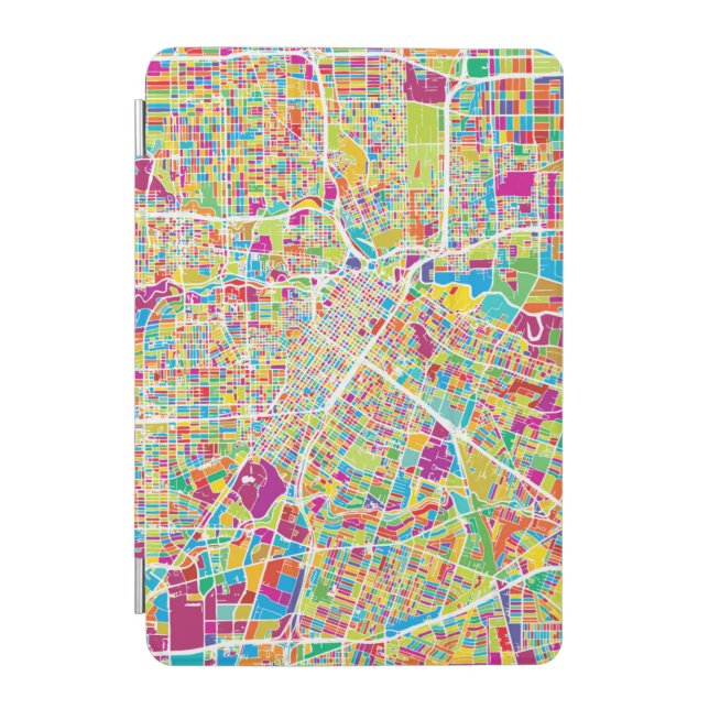 Houston, Texas | Neon Map iPad Mini Cover (Front)