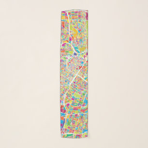 Houston, Texas Neon Map Scarf