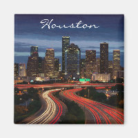 Houston Texas Night Postcard