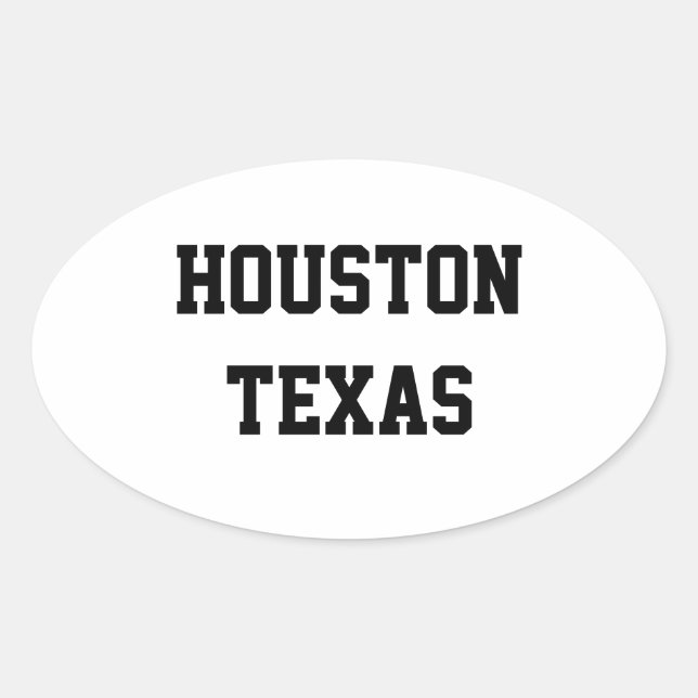 Houston Texas oval stickers (Front)