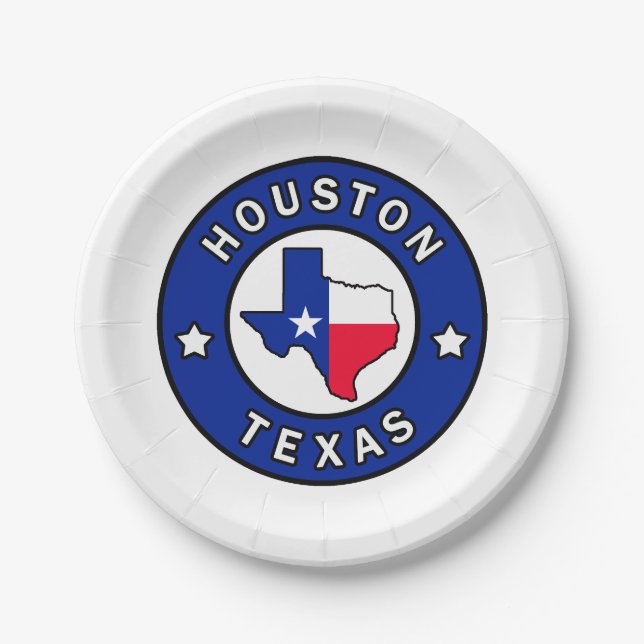 Houston Texas Paper Plates (Front)