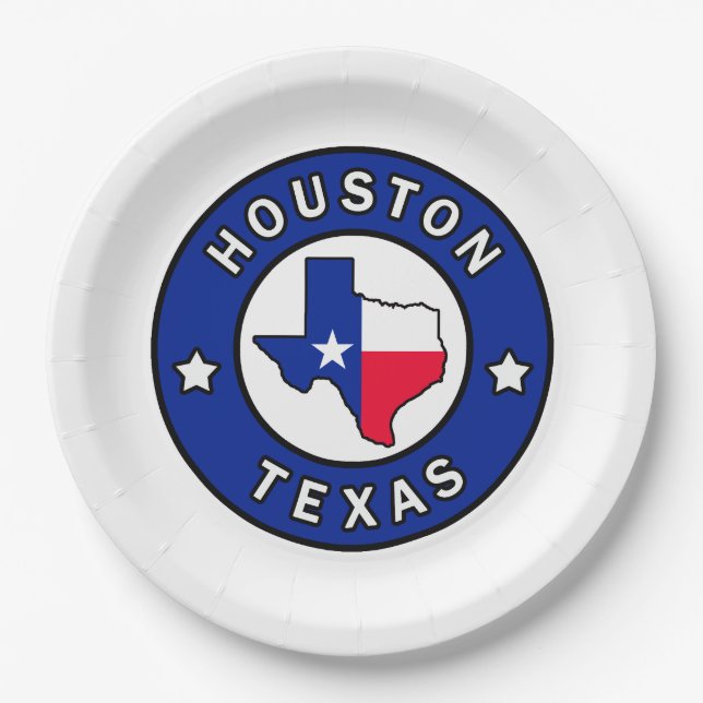 Houston Texas Paper Plates (Front)
