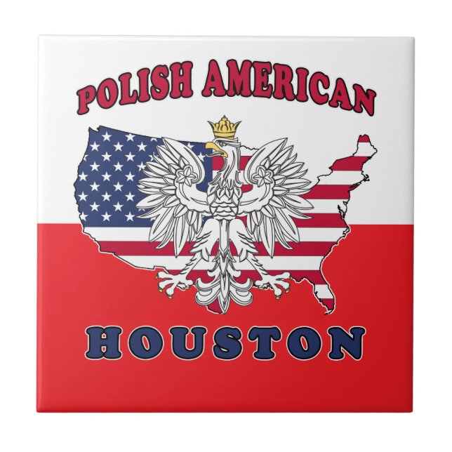 Houston Texas Polish American Ceramic Tile (Front)