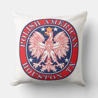 Houston Texas Polish American Eagle Throw Pillow