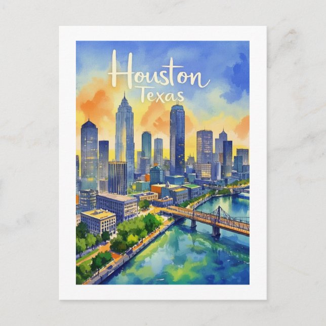 Houston Texas Postcard (Front)