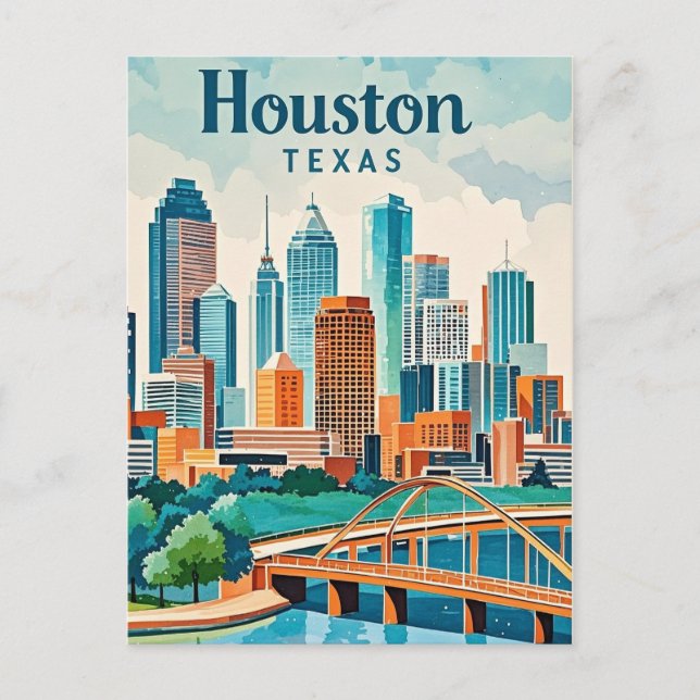 Houston Texas Postcard (Front)