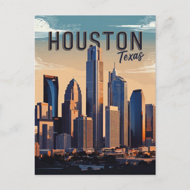 Houston Texas Postcard (Front)