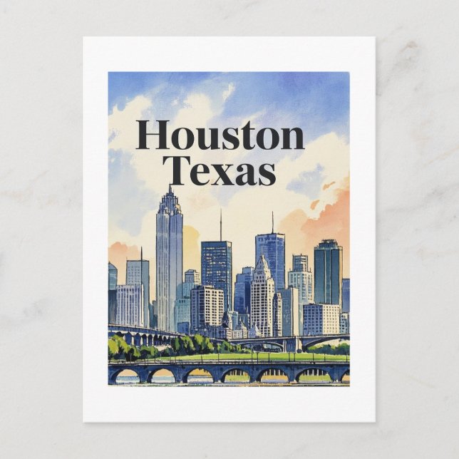 Houston Texas Postcard (Front)