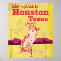 Houston, Texas Rodeo Vintage Travel Poster. Poster