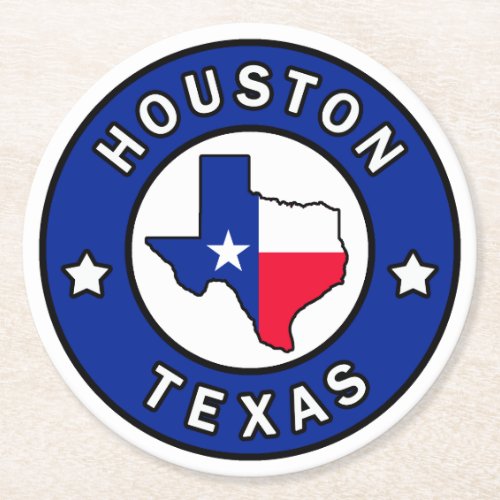 Houston Texas Round Paper Coaster