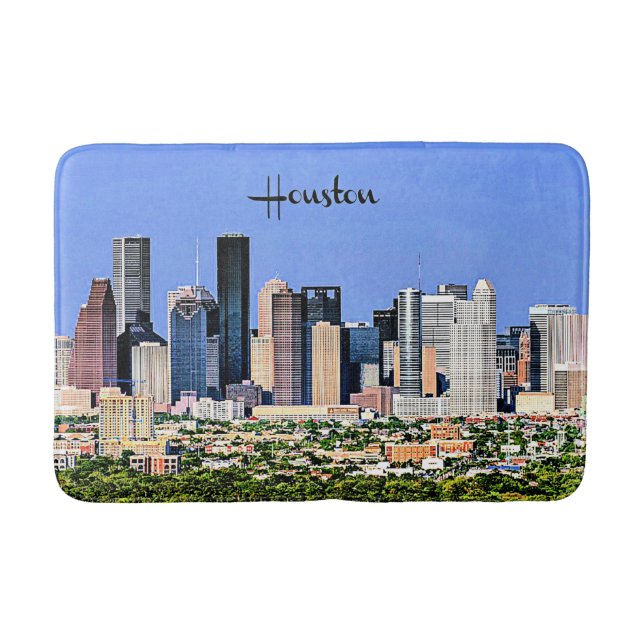 Houston, Texas scenic cityscape photo Bath Mat (Front)