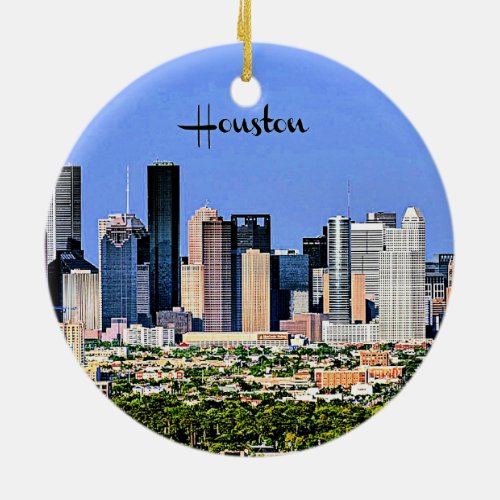 Houston Texas scenic cityscape photo Ceramic Ornament