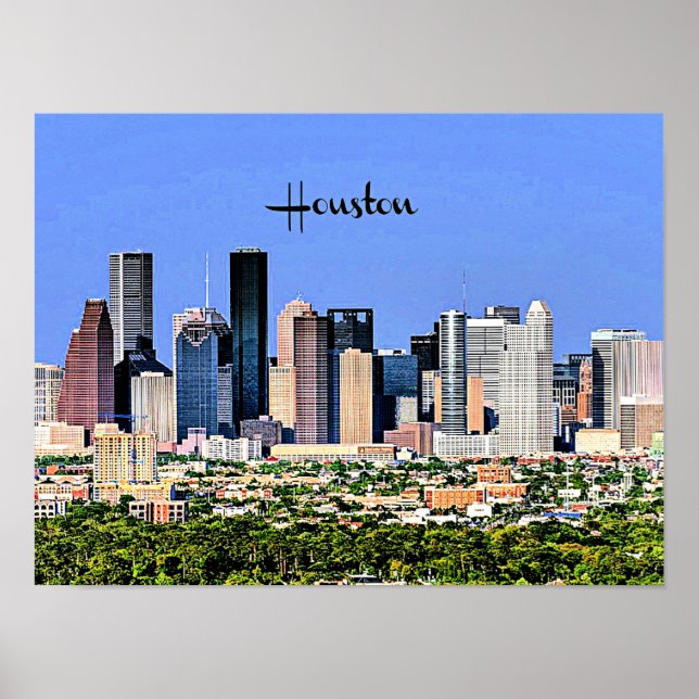 Houston, Texas scenic cityscape photo Poster (Front)