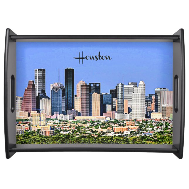 Houston, Texas scenic cityscape photo Serving Tray (Front)