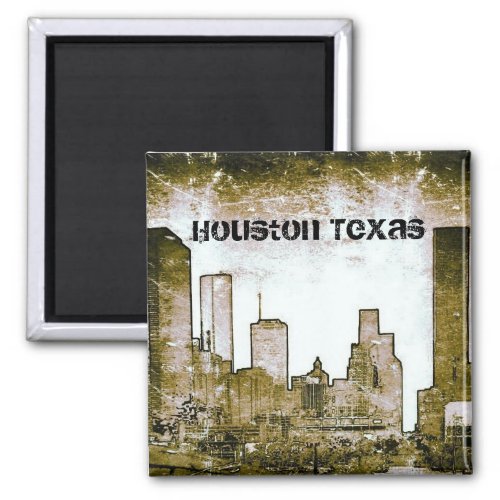 Houston Texas Skyline Art Magnet Magnet