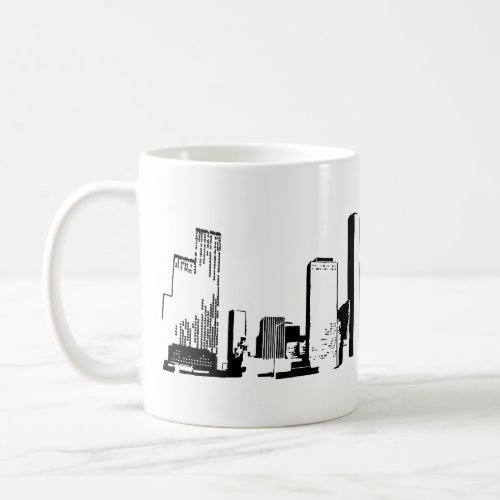 Houston Texas Skyline Black _ Line Art Coffee Mug