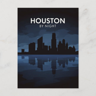 Houston Texas: Skyline By Night Postcard