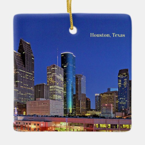 Houston Texas skyline Ceramic Ornament