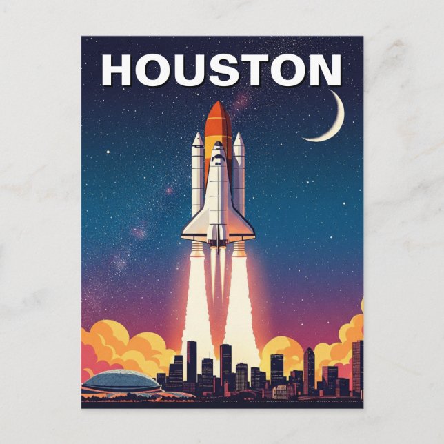 Houston Texas Skyline Cityscape fall Postcard (Front)