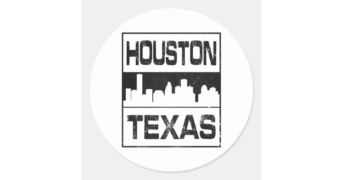 Houston Texas Skyline Full Moon' Sticker