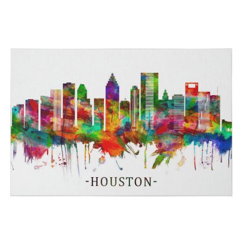 Houston Texas Skyline Faux Canvas Print