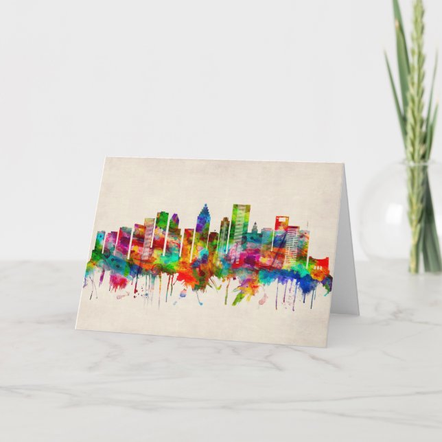 Houston Texas Skyline Holiday Card (Front)