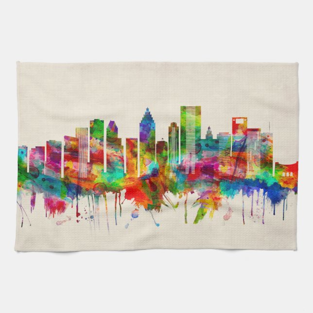 Houston Texas Skyline Kitchen Towel (Horizontal)
