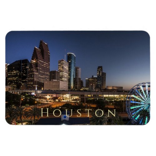 Houston Texas Skyline Night Lights Magnet