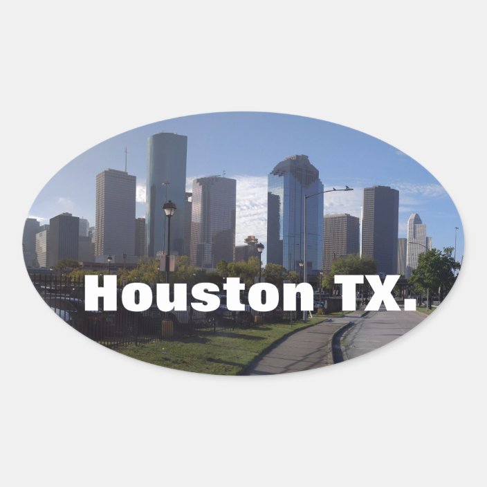 Houston Texas Skyline (Panoramic) Oval Sticker