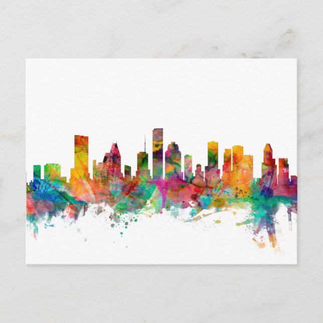 Houston Texas Skyline Postcard (Front)