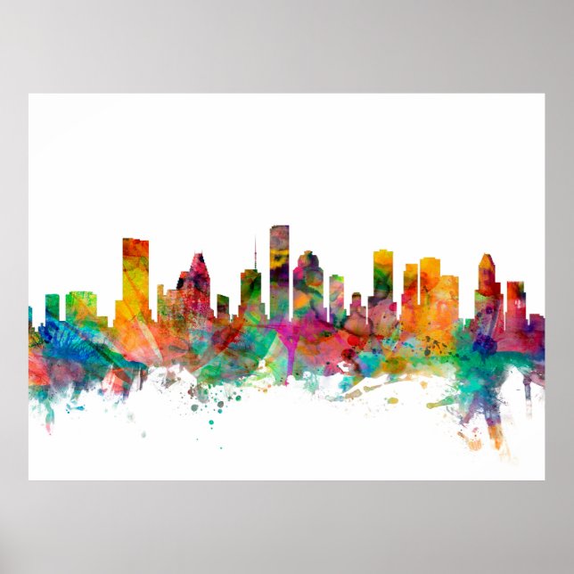 Houston Texas Skyline Poster (Front)