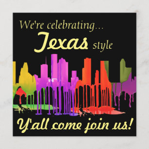 HOUSTON TEXAS SKYLINE PUDDLES - INVITATION