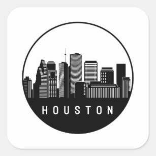 HOUSTON TEXAS DESIGNER SILHOUETTE SKYLINE ART - Houston - Sticker