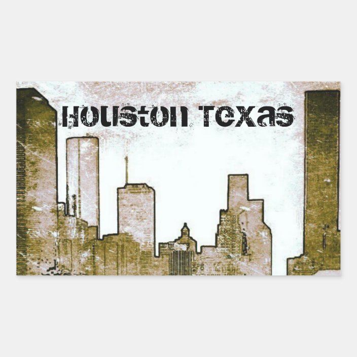 Houston Texas Skyline Stickers