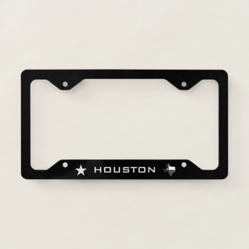 Houston Texas Star and Map  License Plate Frame