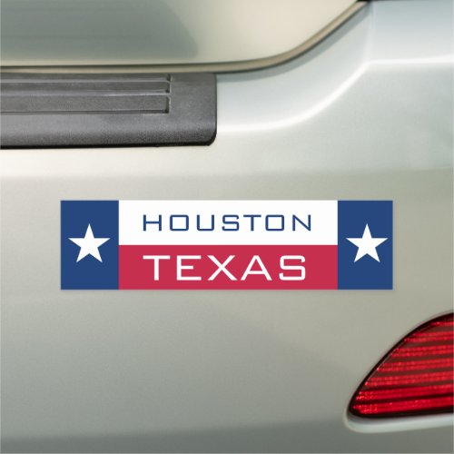 Houston Texas state flag car magnet