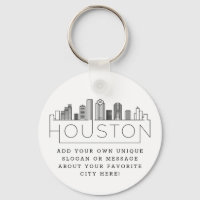 Houston, Texas Stylized Skyline | Custom Slogan