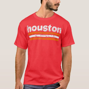 Houston Texas Three Stripe Vintage Weathered T-Shirt
