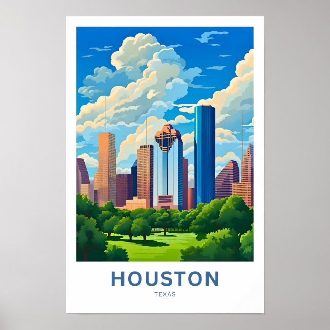 Houston Texas Travel Print (Front)