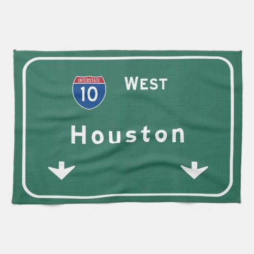 Houston Texas tx Interstate Highway Freeway Road  Kitchen Towel