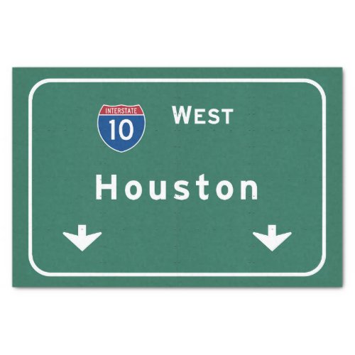 Houston Texas tx Interstate Highway Freeway Road  Tissue Paper