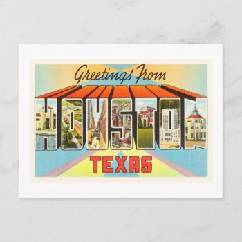 Houston Texas Tx Old Vintage Travel Remembering Postcard by AmericanTravelogue at Zazzle