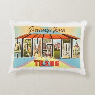 Houston Texas TX Old Vintage Travel Souvenir Accent Pillow