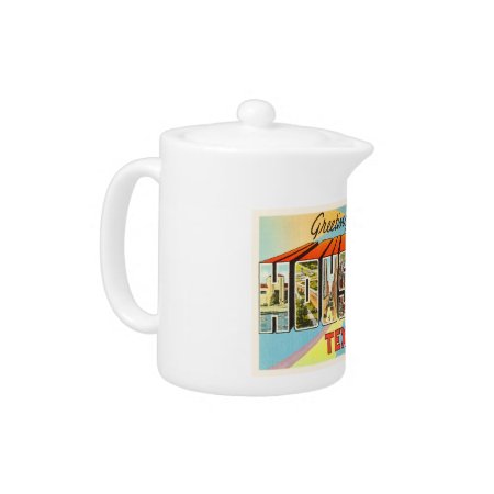 Houston Texas Tx Old Vintage Travel Souvenir Teapot